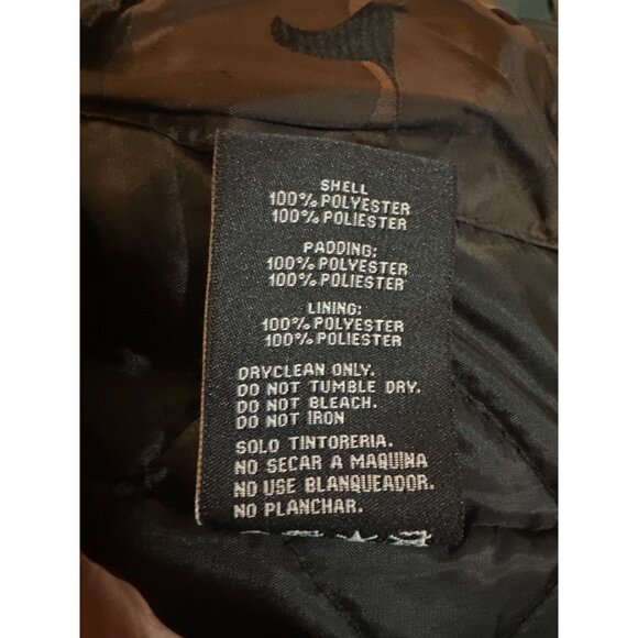 XRAY Jeans Brown Camouflage Bomber Jacket W/ Faux Fur Collar & Patches Size M - Picture 9 of 13